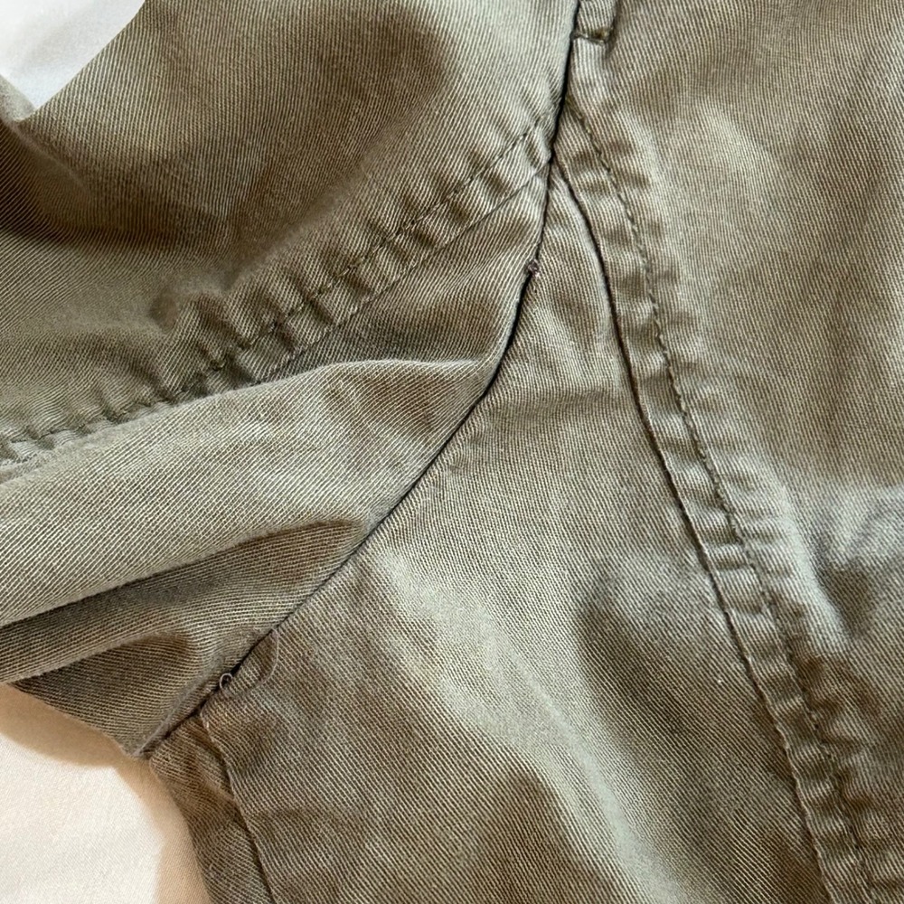 Jessica Simpson Sahara Olive Green Military Utility Jacket Cargo Frayed Hem M - Picture 16 of 16